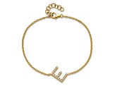 14k Yellow Gold Diamond Sideways Letter E Bracelet