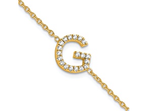 14k Yellow Gold Diamond Sideways Letter G Bracelet