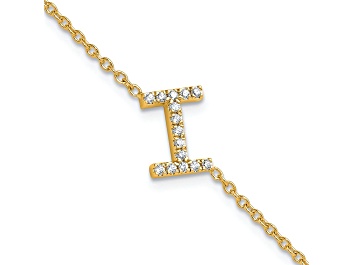 Picture of 14k Yellow Gold Diamond Sideways Letter I Bracelet