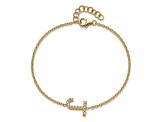 14k Yellow Gold Diamond Sideways Letter J Bracelet