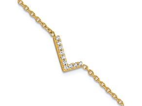 14k Yellow Gold Diamond Sideways Letter L Bracelet