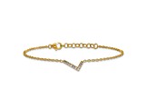 14k Yellow Gold Diamond Sideways Letter L Bracelet