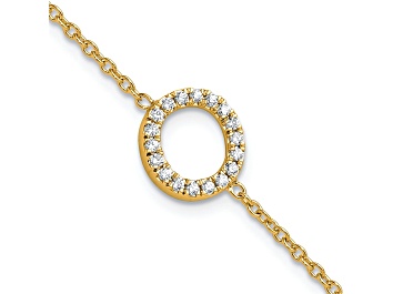 Picture of 14k Yellow Gold Diamond Sideways Letter O Bracelet