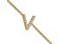 14k Yellow Gold Diamond Sideways Letter V Bracelet