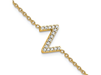 Picture of 14k Yellow Gold Diamond Sideways Letter Z Bracelet