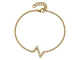 14k Yellow Gold Diamond Sideways Letter Z Bracelet