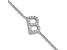 Rhodium Over 14k White Gold Diamond Sideways Letter B Bracelet