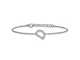Rhodium Over 14k White Gold Diamond Sideways Letter D Bracelet