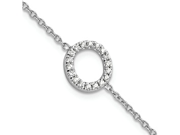 Picture of Rhodium Over 14k White Gold Diamond Sideways Letter O Bracelet
