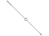 Rhodium Over 14k White Gold Diamond Sideways Letter O Bracelet