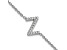 Rhodium Over 14k White Gold Diamond Sideways Letter Z Bracelet