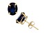 Oval Lab Created Sapphire 10K Yellow Gold Earrings 5.60ctw