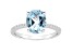 10x8mm Oval Sky Blue Topaz and 1/10 ctw Diamond Rhodium Over Sterling Silver Ring