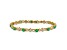 14k Yellow Gold and Rhodium Over 14k Yellow Gold Diamond and Emerald Bracelet