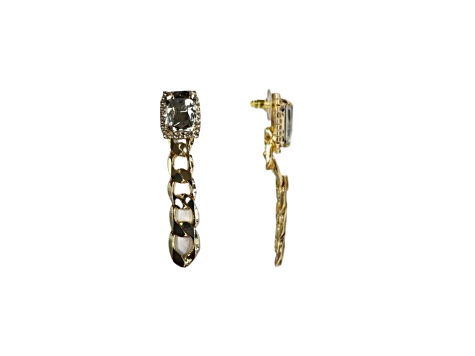 Off Park® Collection, Gold-Tone Clear-Crystal Chain Link Earrings.