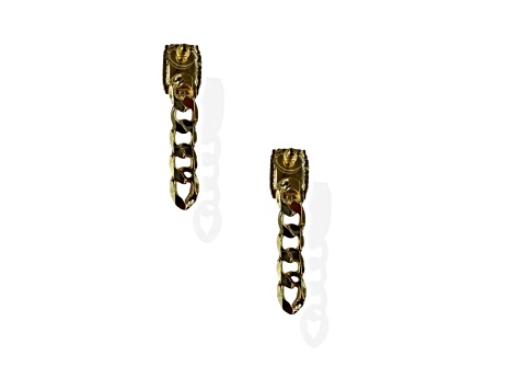 Off Park® Collection, Gold-Tone Clear-Crystal Chain Link Earrings.