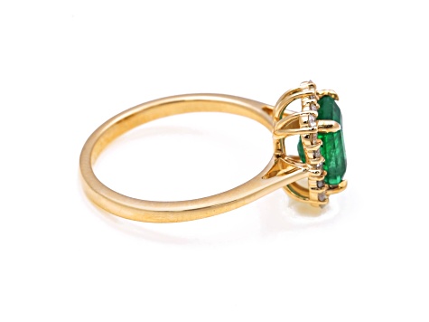 1.65 Ctw Emerald With 0.27 Ctw White Diamond Ring in 14K YG