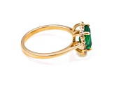 1.65 Ctw Emerald With 0.27 Ctw White Diamond Ring in 14K YG
