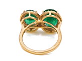 5.77 Ctw Emerald With 0.40 Ctw White Diamond Ring in 14K YG