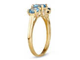 Blue Lab Created Spinel 10k Yellow Gold 3-Stone Ring 1.85ctw