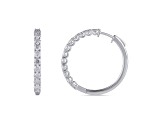 White Diamond H-I I1 14K White Gold Hoop Earrings 2.00ctw