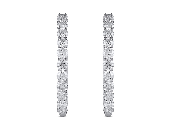 White Diamond H-I I1 Platinum Hoop Earrings 2.00ctw
