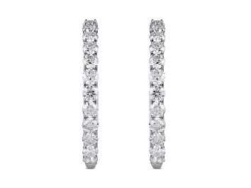 Picture of White Diamond H-I I1 Platinum Hoop Earrings 2.00ctw
