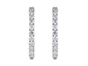 White Diamond Platinum Hoop Earrings 2.00 Cttw