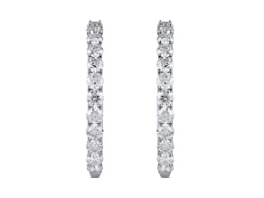 White Diamond H-I I1 Platinum Hoop Earrings 2.00ctw