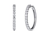 White Diamond H-I I1 Platinum Hoop Earrings 2.00ctw