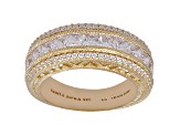 Judith Ripka 3.41ctw Square and Round Bella Luce Diamond Simulant 14K Gold Clad Ring