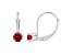 4mm Round Garnet Rhodium Over 14k White Gold Drop Earrings