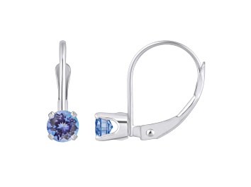 Picture of 4mm Round Tanzanite Rhodium Over 14k White Gold Drop Earrings