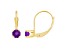 4mm Round Amethyst 14k Yellow Gold Drop Earrings