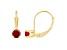 4mm Round Garnet 14k Yellow Gold Drop Earrings