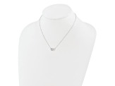 Sterling Silver E-Coating Cubic Zirconia Double Heart 16-inch with 2-inch Extension Necklace