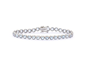 Blue Lab Created Spinel Sterling Silver Tennis Bracelet 8.50ctw