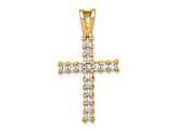 14K Yellow Gold and Rhodium Diamond Latin Cross Pendant