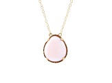 Barse Jewelry Pink Opal Teardrop Gold Tone Necklace