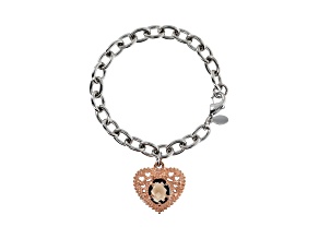 Oval Smoky Quartz 2.50ctw  Stainless Steel Bracelet