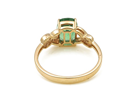 1.51Ctw Emerald with 0.06Ctw Diamond Ring in 14K YG