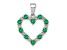 Rhodium Over 14k White Gold Diamond and Emerald Heart Pendant