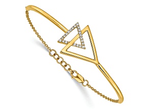 14k Yellow Gold Polished Triangle Diamond Bracelet