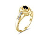 Black Sapphire 14K Gold Over Sterling Silver Ring 0.25ctw