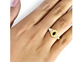 Black Sapphire 14K Gold Over Sterling Silver Ring 0.25ctw