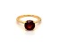 Round Garnet and Cubic Zirconia 14K Yellow Gold Over Sterling Silver Ring