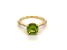 Round Peridot and Cubic Zirconia 14K Yellow Gold Over Sterling Silver Ring