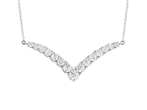 White Lab-Grown Diamond F-G SI 10K White Gold Necklace 3.00ctw