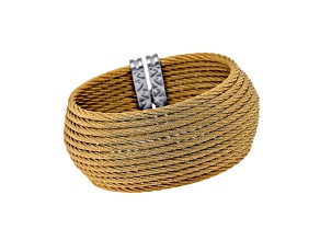 Stainless Steel and 18K Yellow Gold Cuff Bracelet