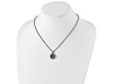 Sterling Silver with 14K Accent Antiqued Green Quartz and Diamond Necklace